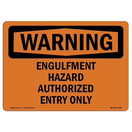 SIGNMISSION OSHA WARNING Sign, Engulfment Hazard, 5in X 3.5in Decal, 10PK, 3.5" W, 5" L, Landscape, PK10 OS-WS-D-35-L-11956-10PK